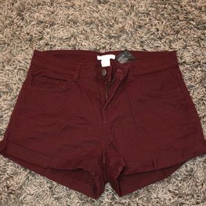 H&M Maroon Jean Shorts